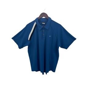 Nike Sphere Dry Polo Shirt - Men's Size L - Blue With White & Black Stripe